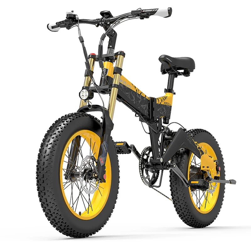 Eu Stock LANKELEISI X3000plus up 26x4.0 Fat Bike Electric Mountain Bike Full Suspension 1000W Folding Ebike-6