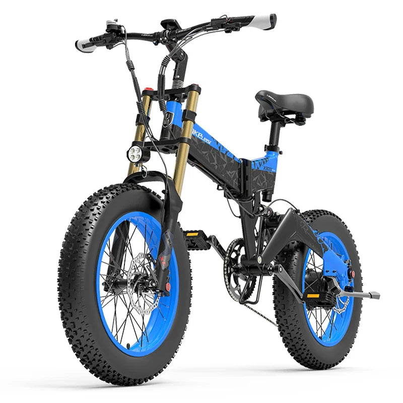 Eu Stock LANKELEISI X3000plus up 26x4.0 Fat Bike Electric Mountain Bike Full Suspension 1000W Folding Ebike-5