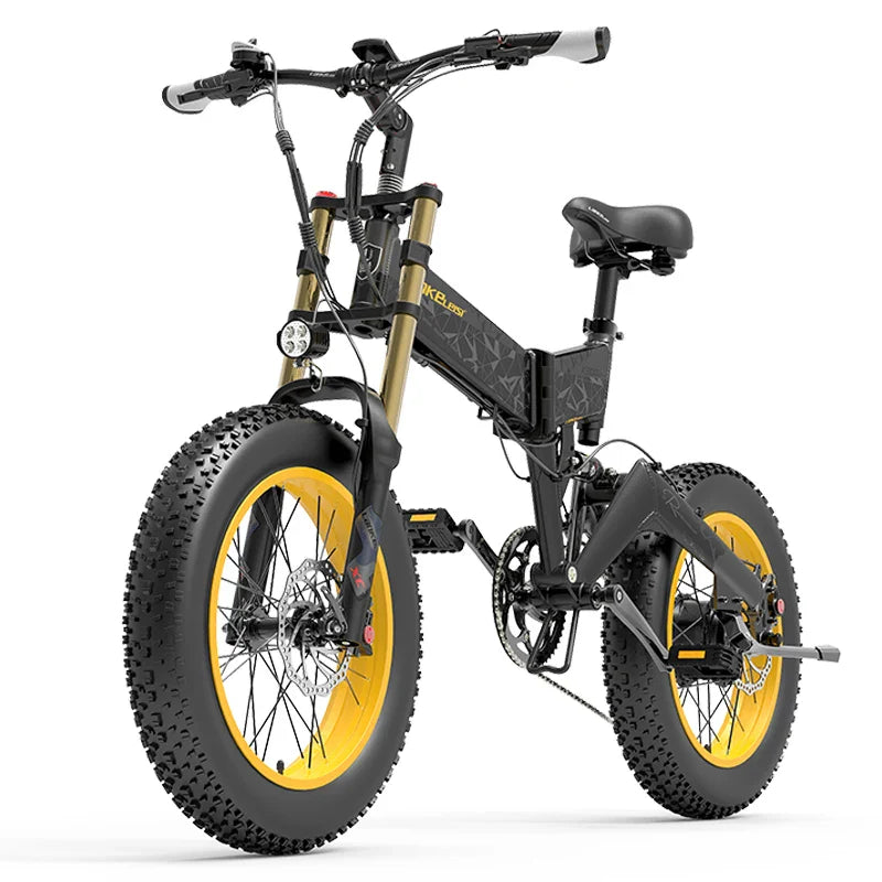 Eu Stock LANKELEISI X3000plus up 26x4.0 Fat Bike Electric Mountain Bike Full Suspension 1000W Folding Ebike-7