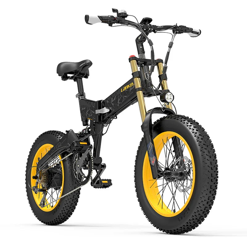 Eu Stock LANKELEISI X3000plus up 26x4.0 Fat Bike Electric Mountain Bike Full Suspension 1000W Folding Ebike-1